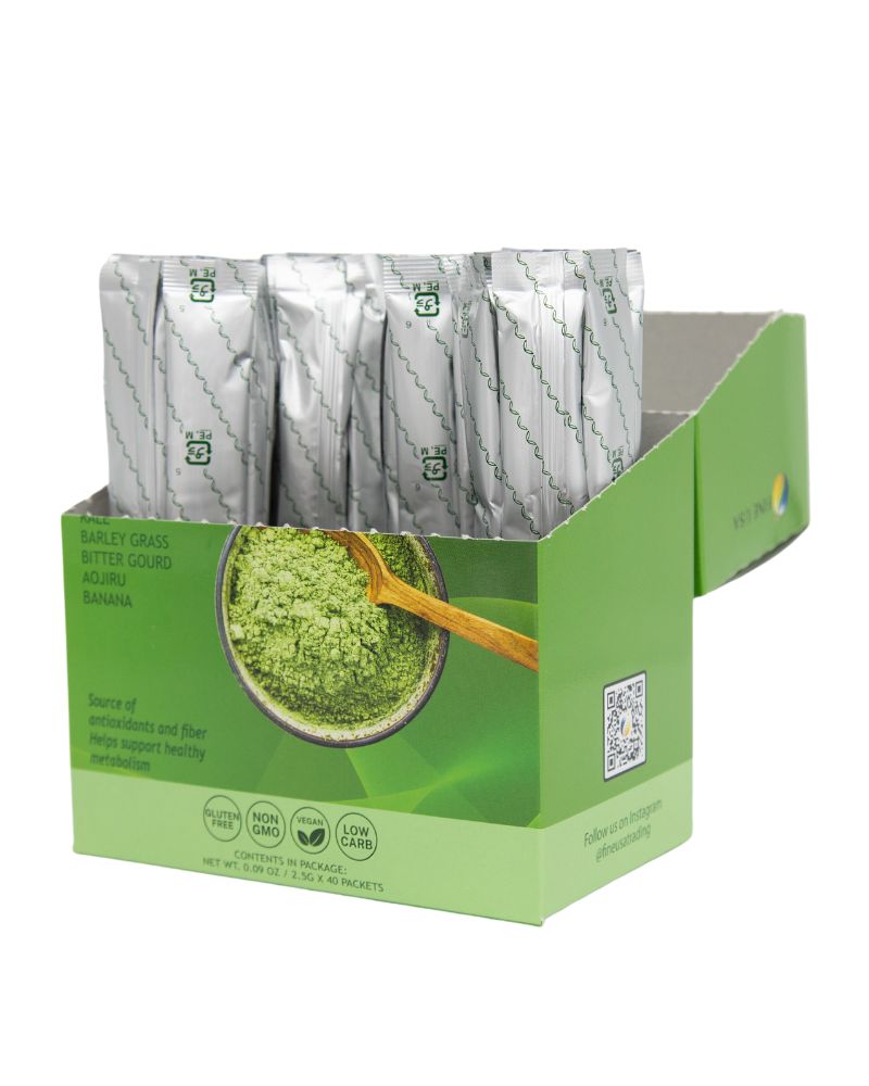 Green Barley and Chia Seeds | Japanese Aojiru Drink Powder Sachets