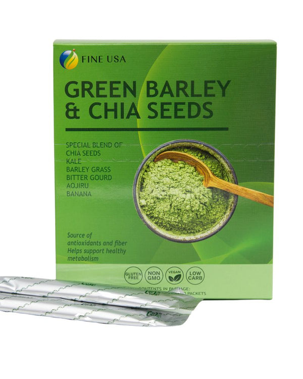 Green Barley and Chia Seeds | Japanese Aojiru Drink Powder Sachets